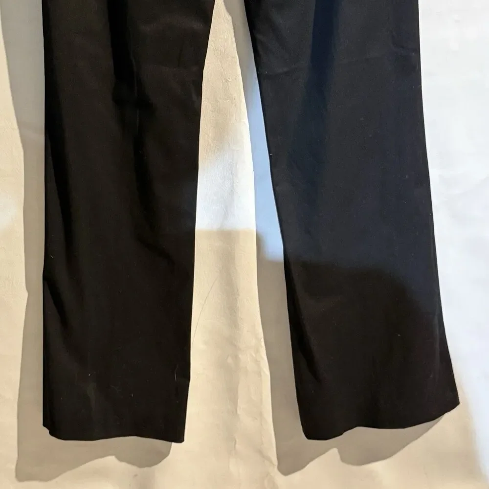 Kulson Italy Black Dress Pants Size 10 Stretch Cotton Cupro Made Italy Split Hem - Picture 12 of 16